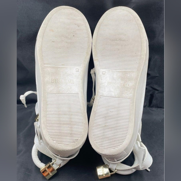 BUSCEMI Unisex 100MM ALTA White Leather Hi Top Sneakers Shoes - Picture 5 of 8